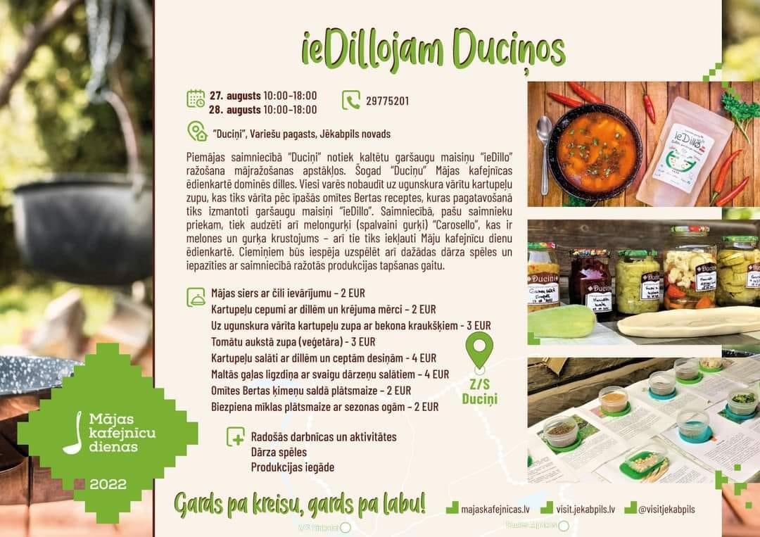 Mājas kafejnīca "ieDillojam Duciņos" 
